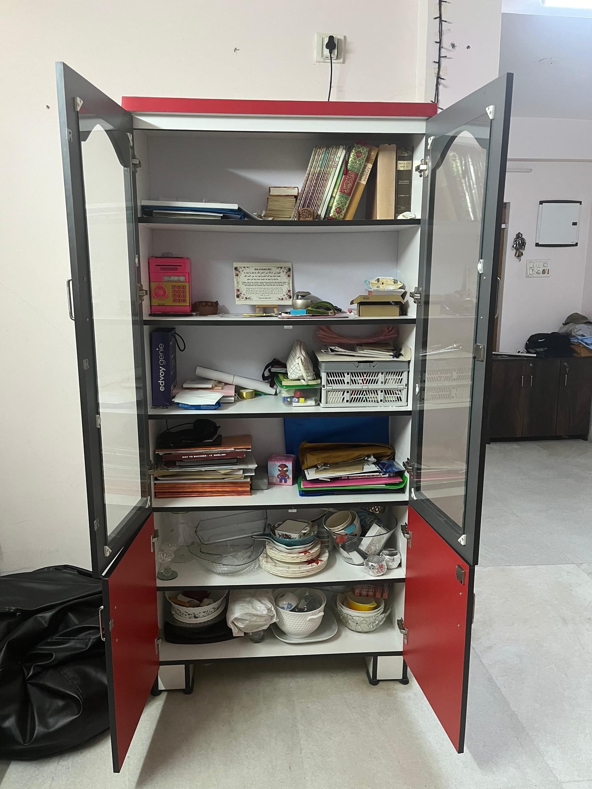 2 Door Storage with Glass Panels